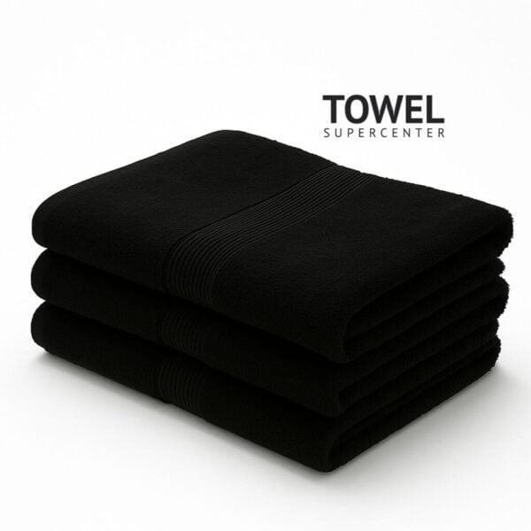 24x48 black bath towels made from 100% cotton