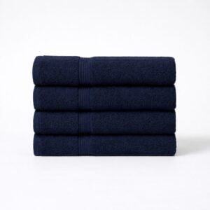 24x48 navy blue bath towels crafted from 100% cotton