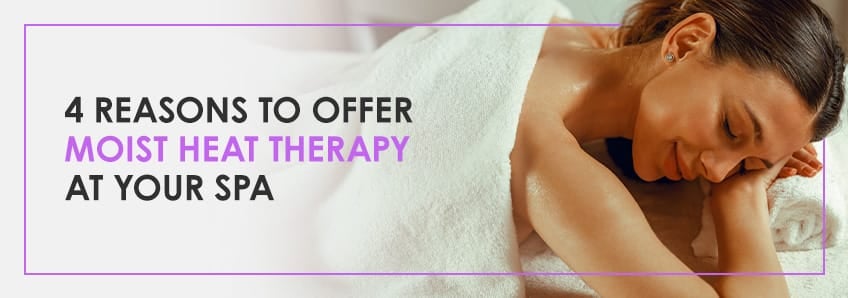 A spa guest enjoys moist heat therapy