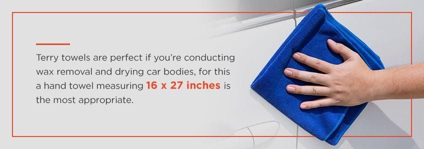 terry towels for wax removal and drying cars