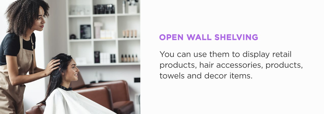 Open wall shelving