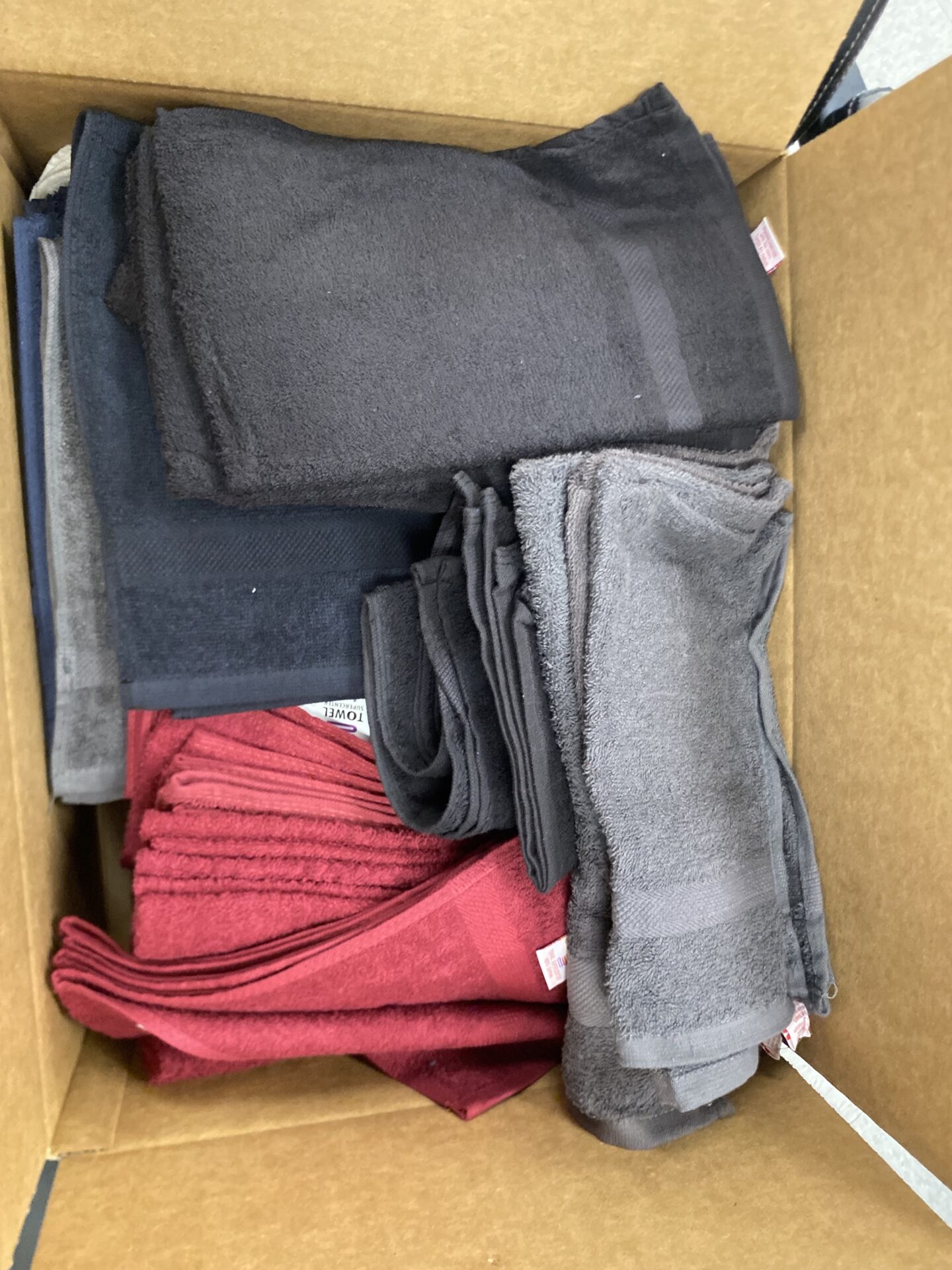 Mix Colored and White Towels Clearance Box